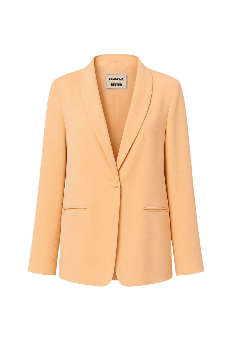 1980s Cream Polyester Blazer - Front View