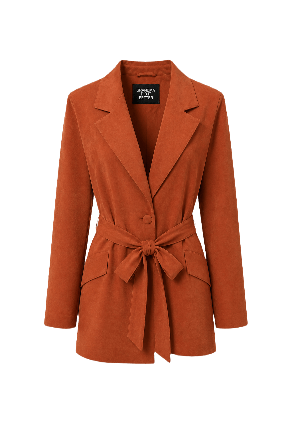 1980s Rust Suede Blazer - Front View