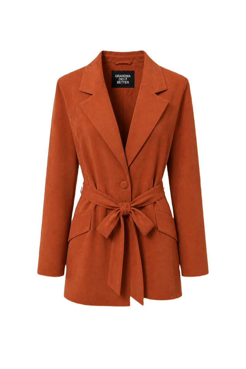 1980s Rust Suede Blazer - Front View