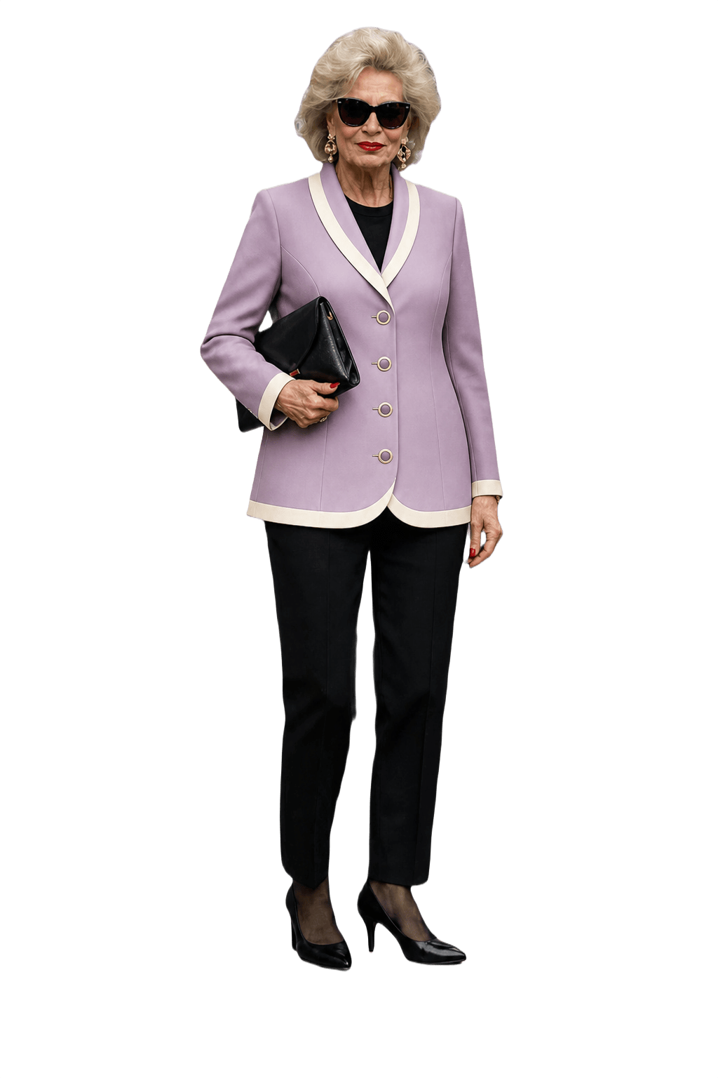 1980s Lavender Polyester Blazer - Model