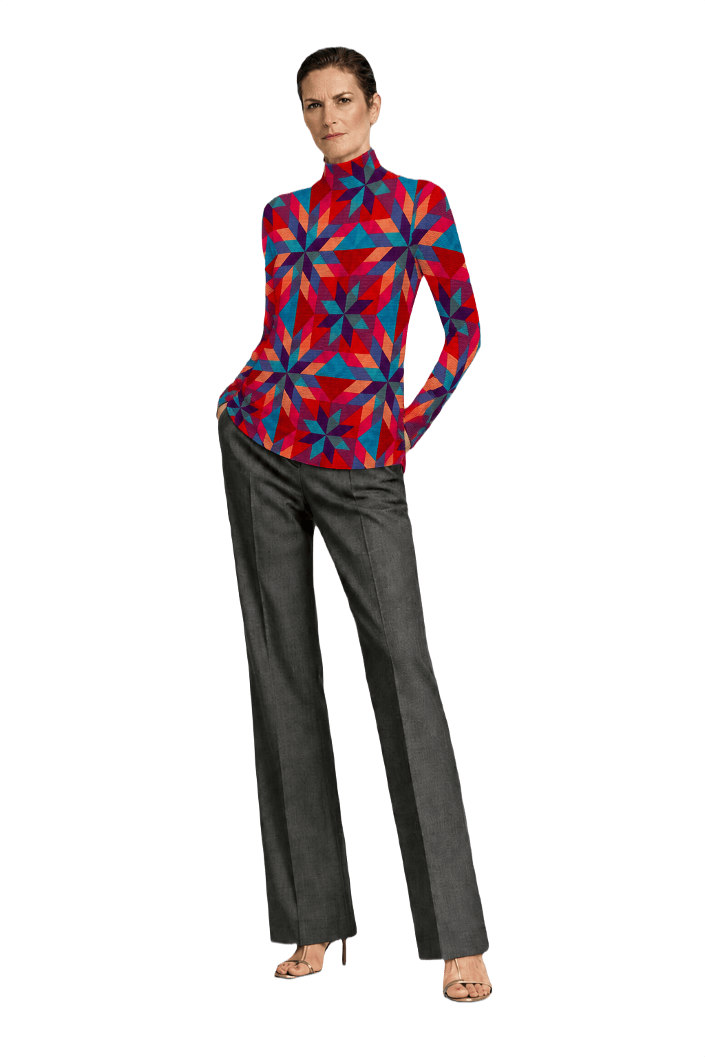 1990s Multicolor Polyester Sweater - Model