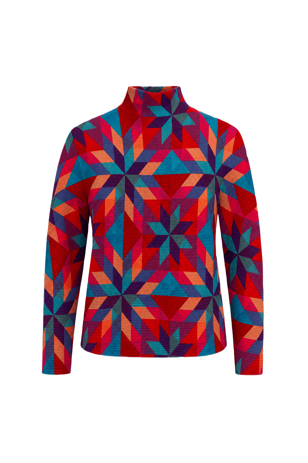 1990s Multicolor Polyester Sweater - Front View