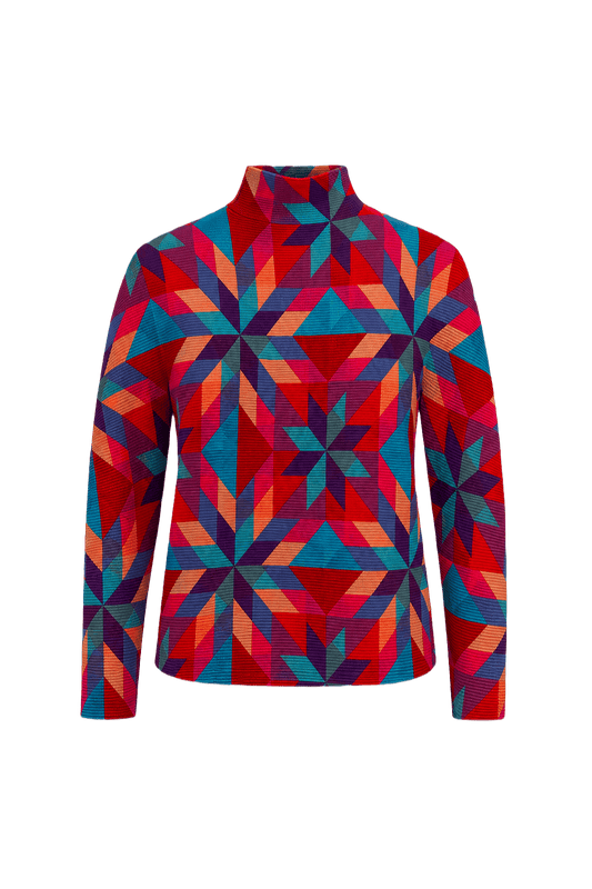1990s Multicolor Polyester Sweater - Front View