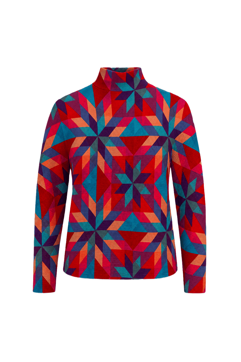 1990s Multicolor Polyester Sweater - Front View