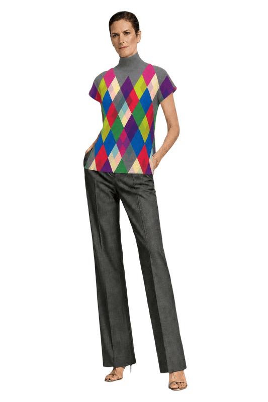 1990s Grey Polyester Blouse - Model
