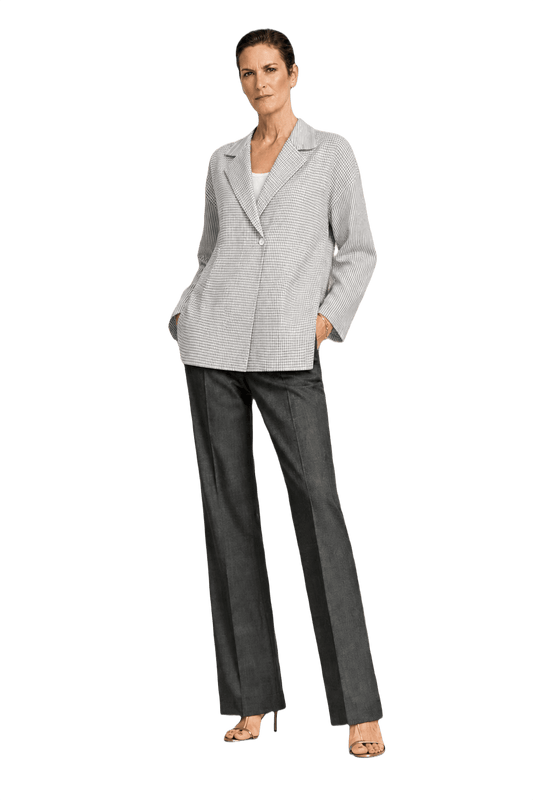 1990s Grey Wool Blend Blazer - Model