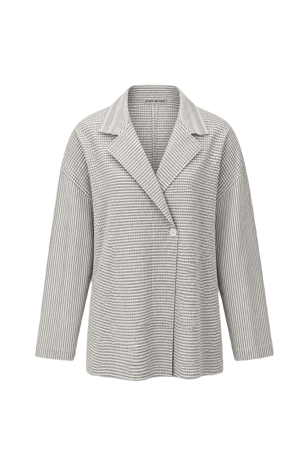 1990s Grey Wool Blend Blazer - Front View