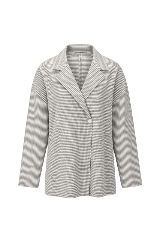 1990s Grey Wool Blend Blazer - Front View