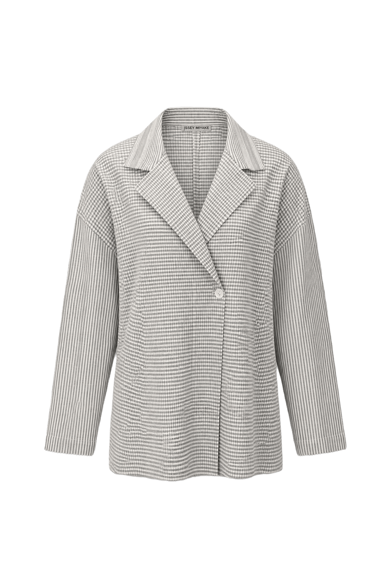 1990s Grey Wool Blend Blazer - Front View