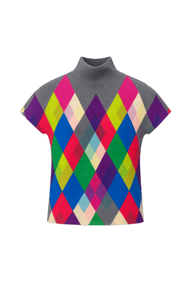 1990s Grey Polyester Blouse - Front View