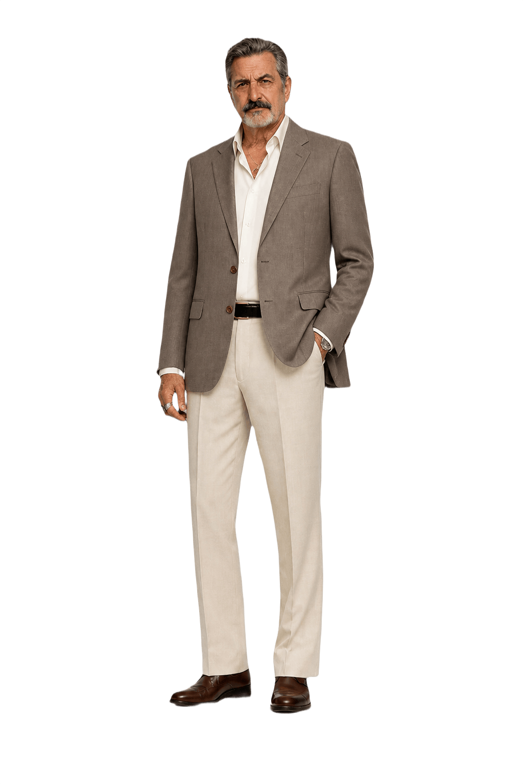 1980s Gray Wool Blend Blazer - Model