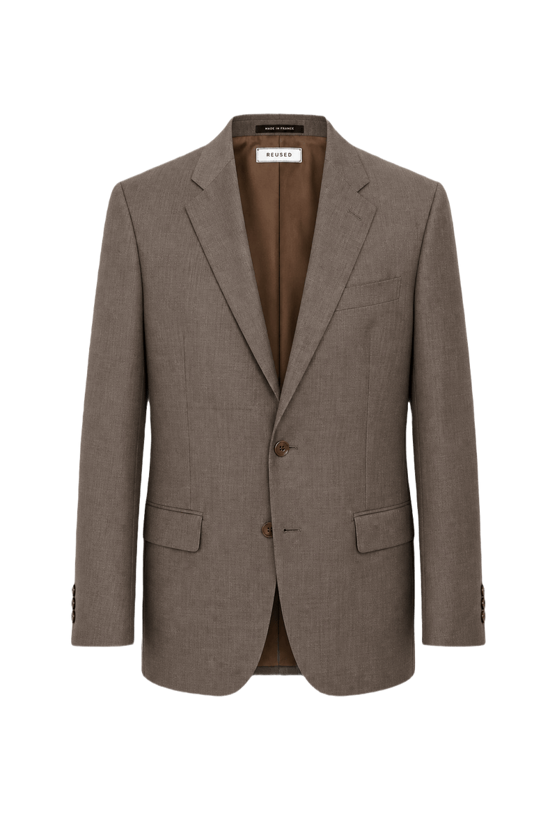 1980s Gray Wool Blend Blazer - Front View