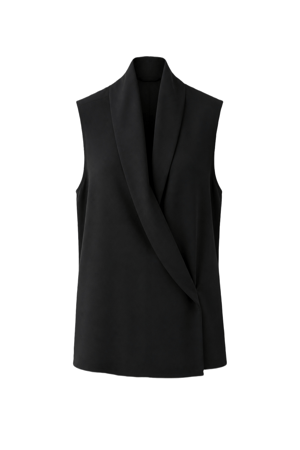 1990s Black Polyester Blouse - Front View