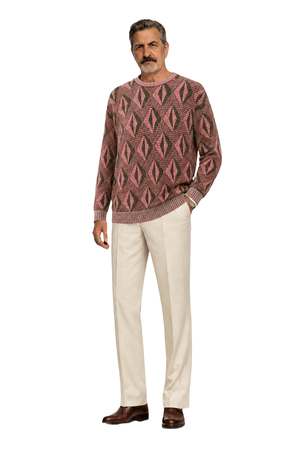 1980s Pink Knit Sweater - Model