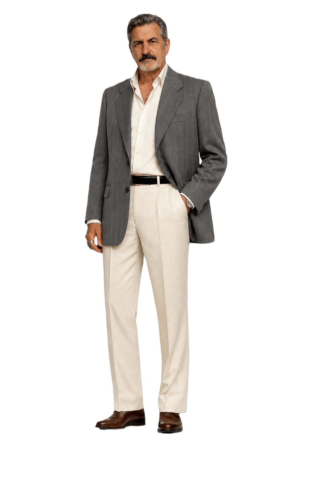 1980s Grey Wool Blend Blazer - Model