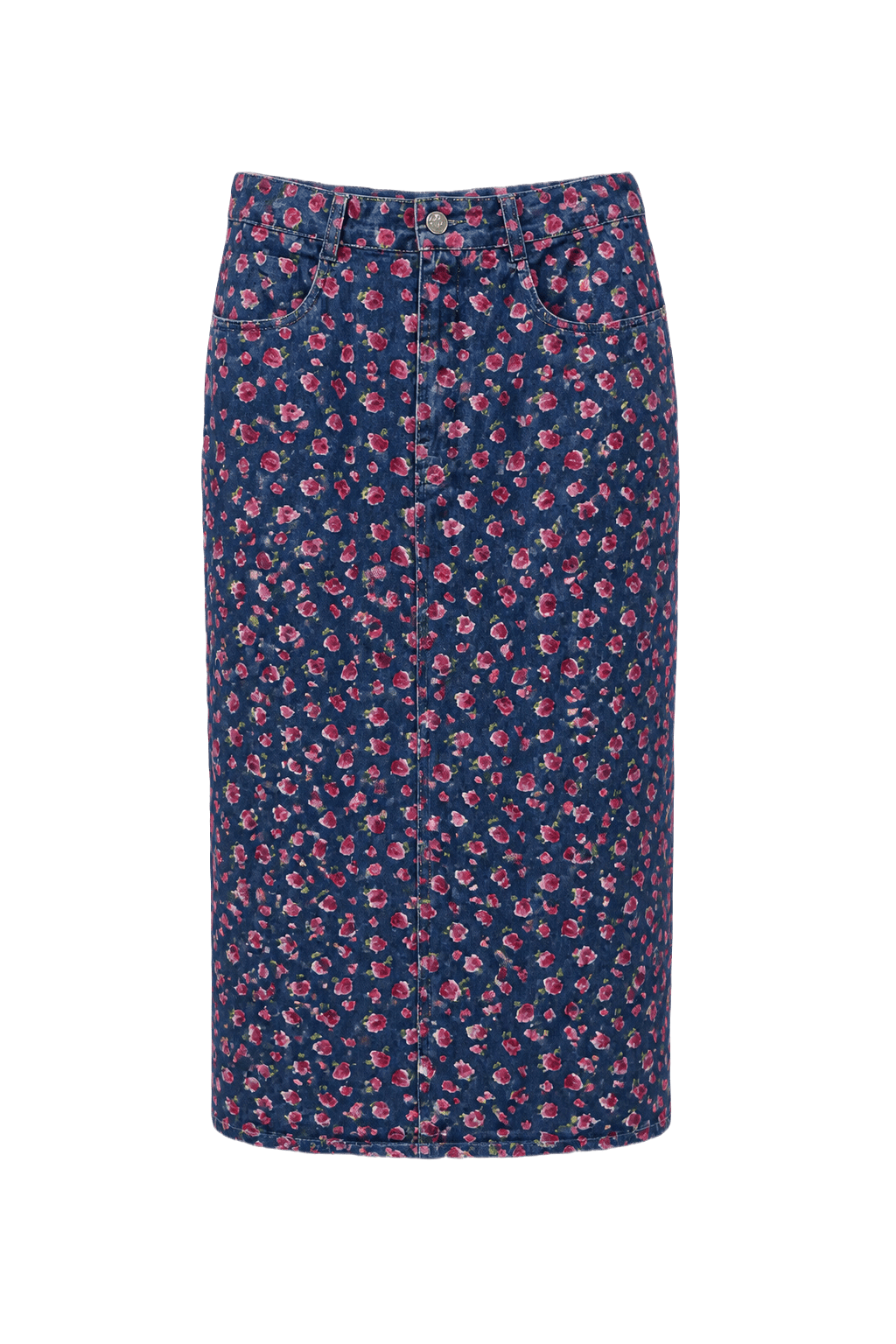 1970s Blue Denim Skirt - Front View