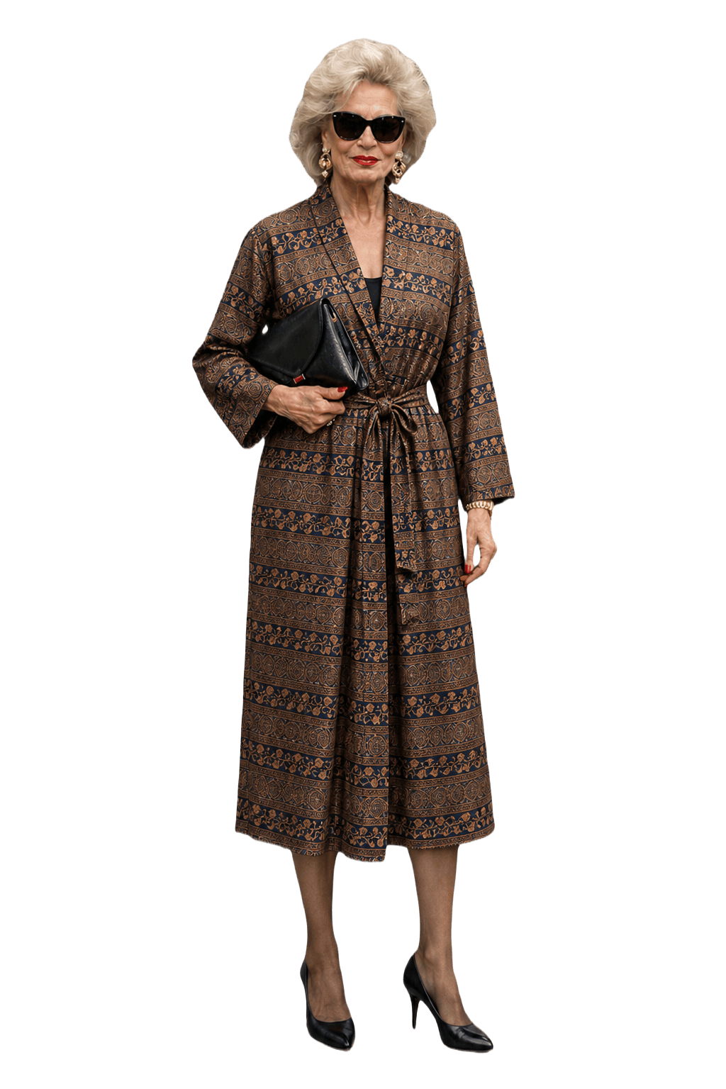1980s Dark Brown Silk Robe - Model