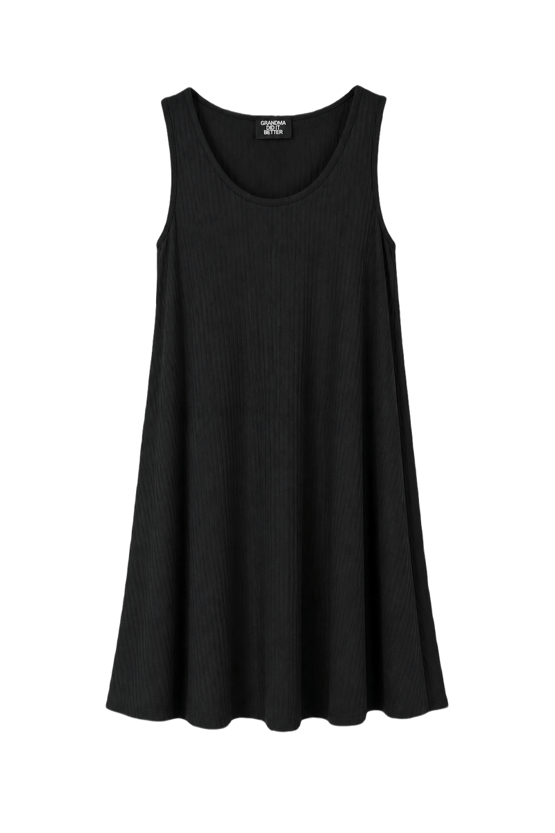 1990s Black Polyester Dress - Front View