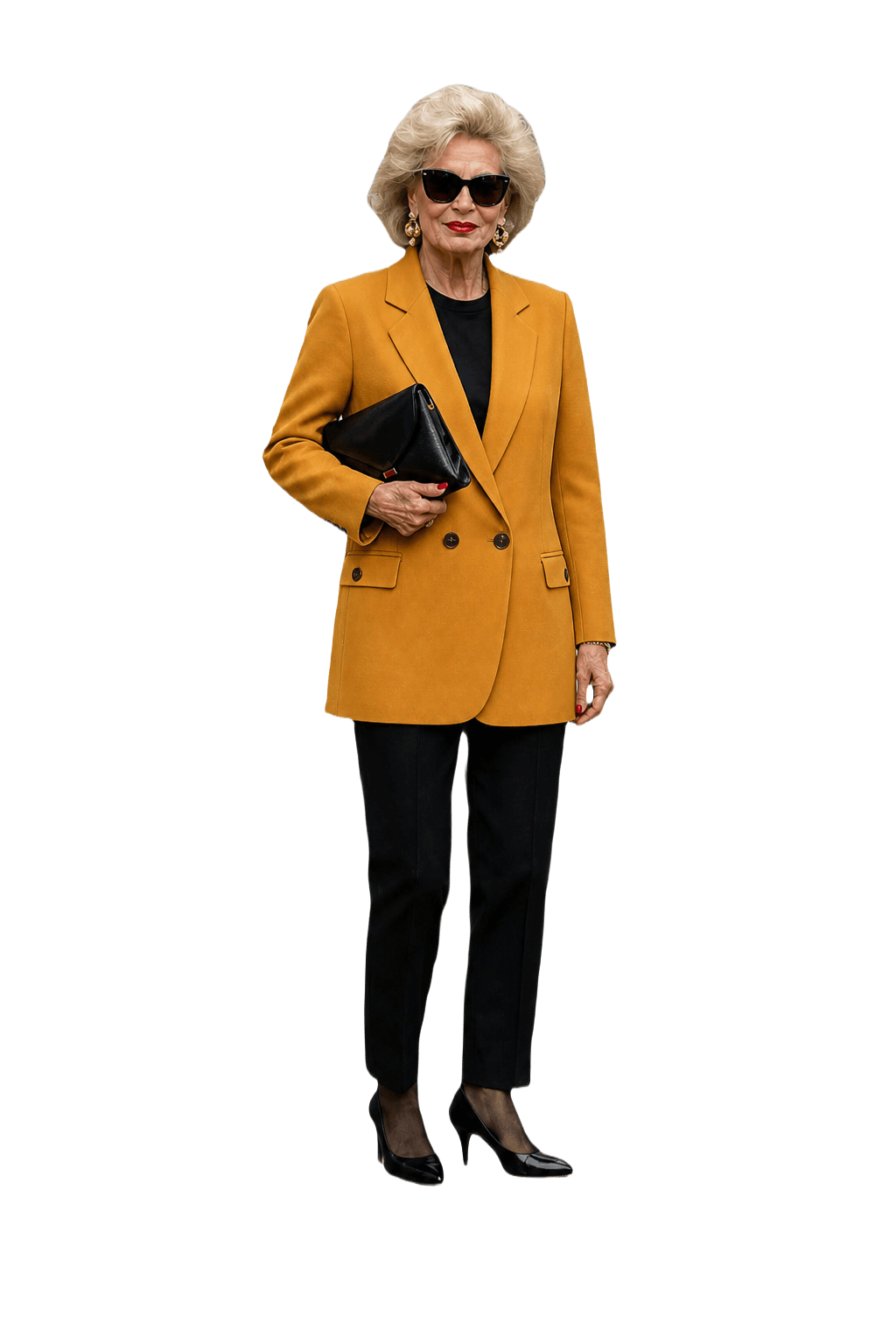 1980s Mustard Yellow Cotton Blazer - Model