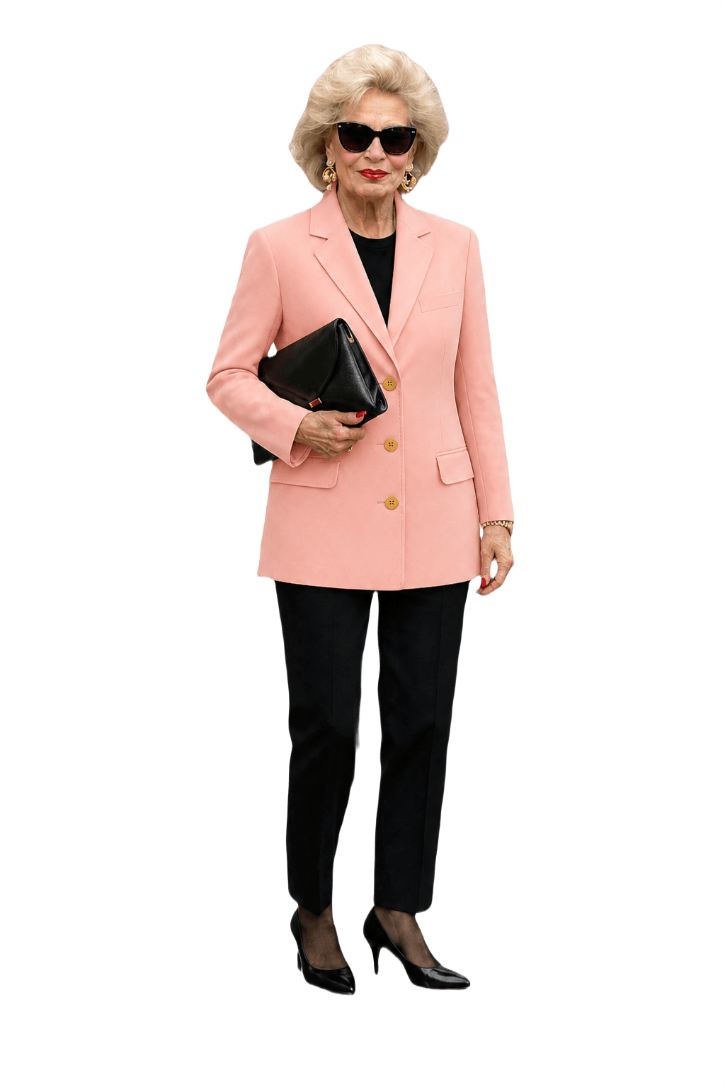 1980s Pink Cotton Blend Blazer - Model