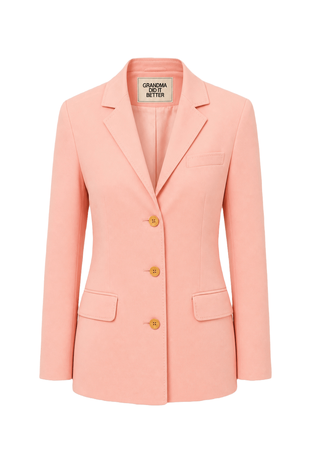 1980s Pink Cotton Blend Blazer - Front View