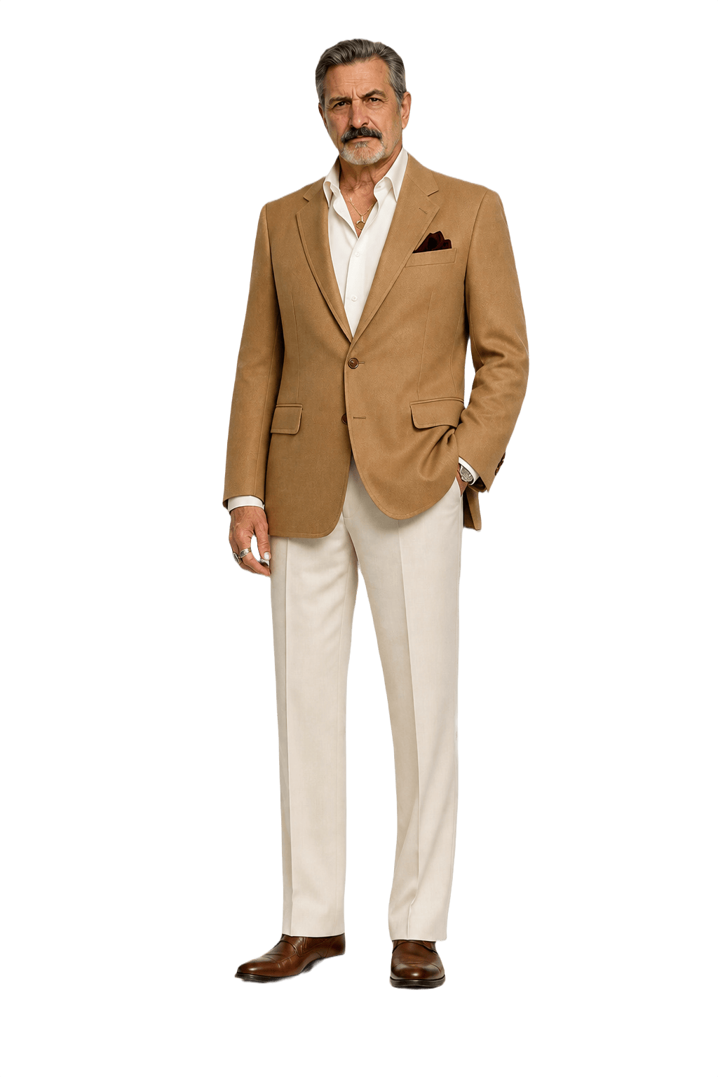 1980s Tan Wool Blazer - Model