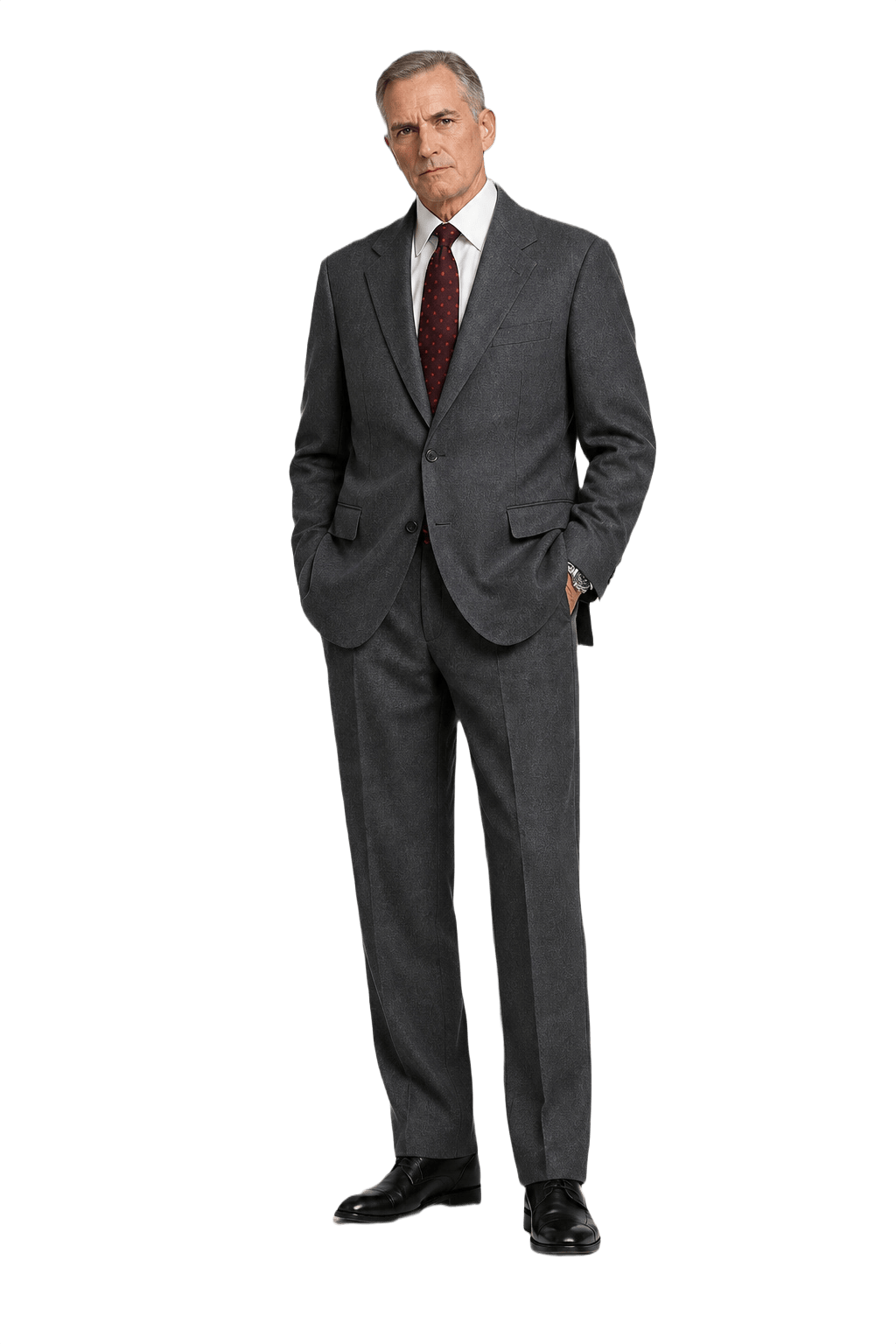 1990s Charcoal Grey Wool 2-piece Suit - Model