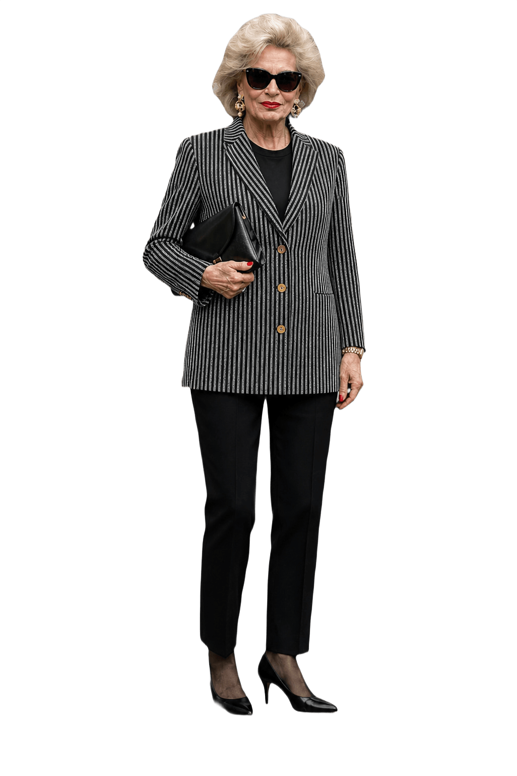 1980s Black Wool Blazer - Model