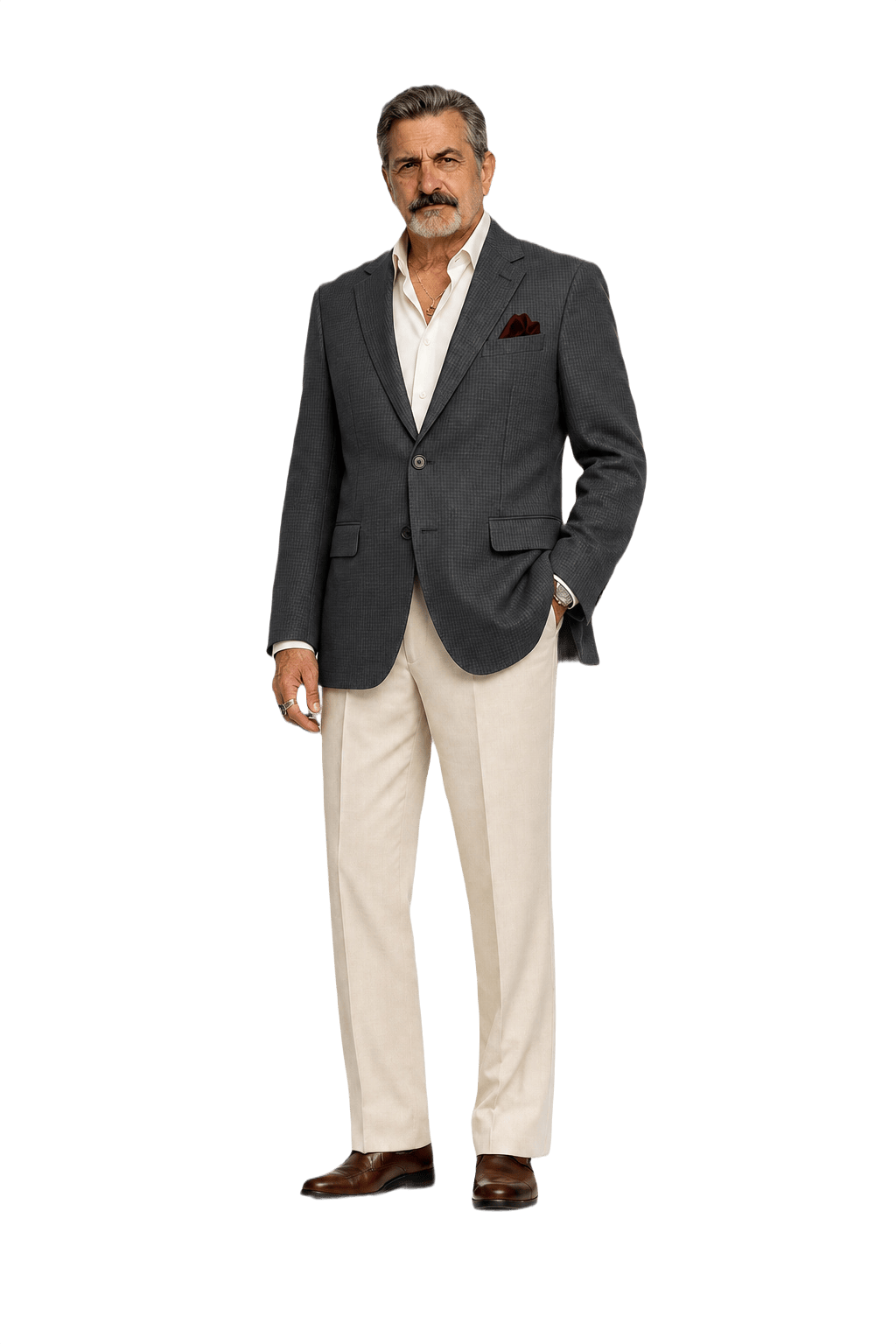1980s Charcoal Grey Wool Blazer - Model