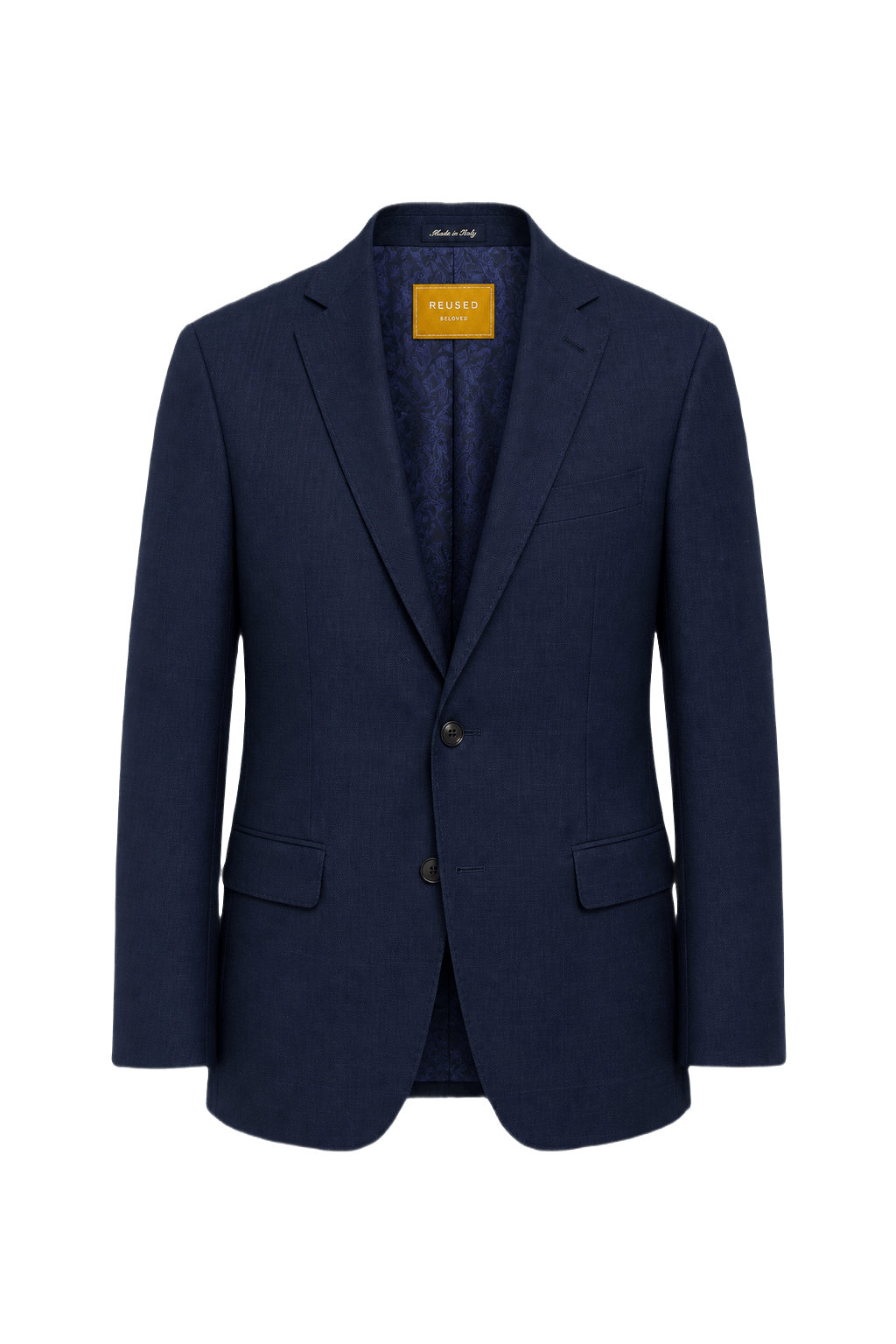 1980s Navy Blue Wool Blazer - Front View