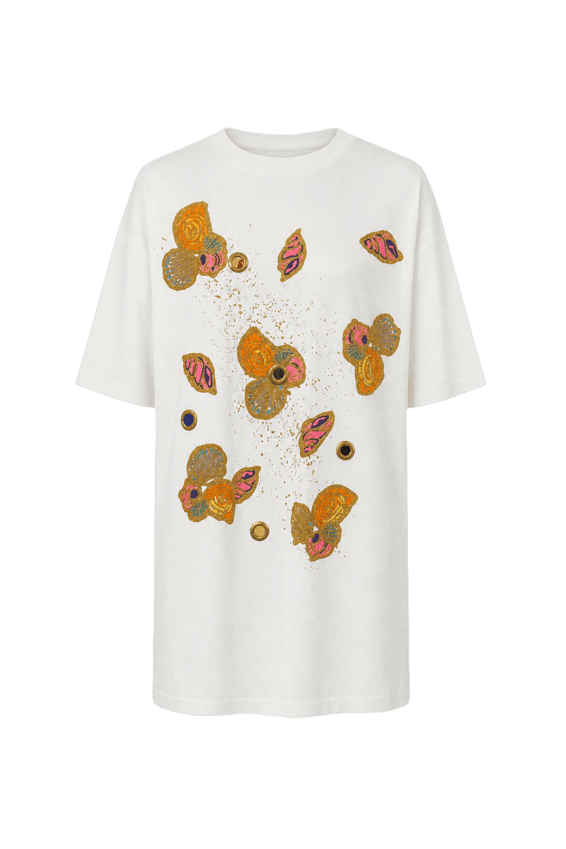 1980s Cream Cotton T-Shirt - Front View
