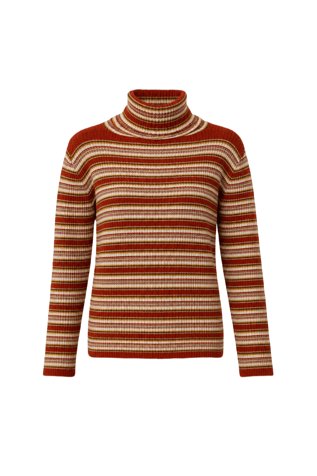 1970s Red Cream Wool Blend Sweater - Front View