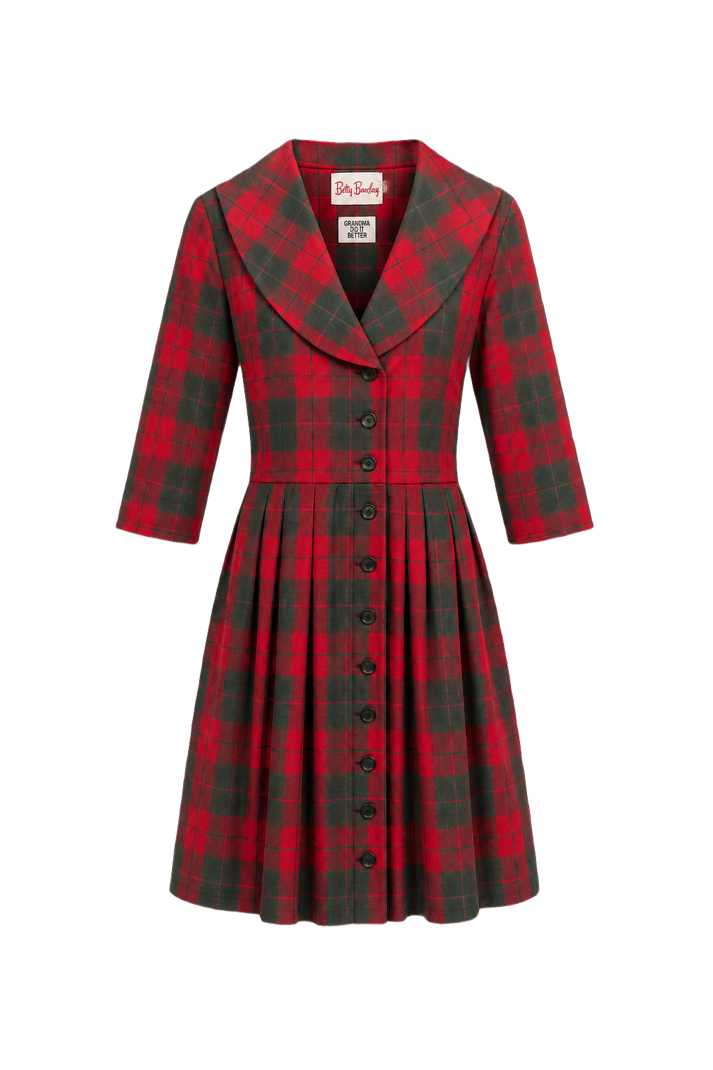 1950s Red Cotton Dress - Front View