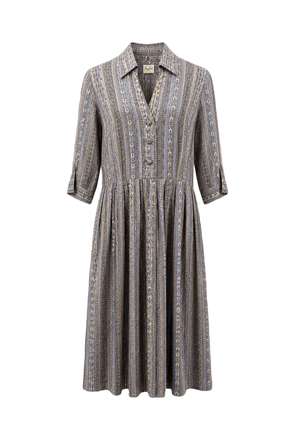 1950s Purple Polyester Dress - Front View