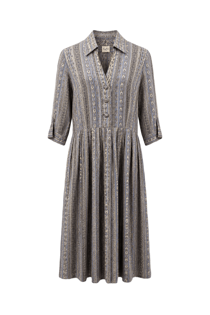 1950s Purple Polyester Dress - Front View