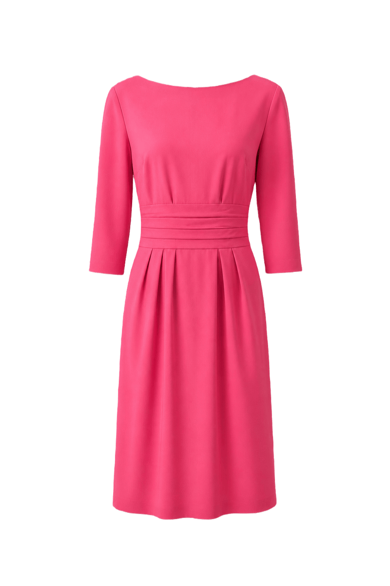 1980s Bright Pink Silk Blend Dress - Front View