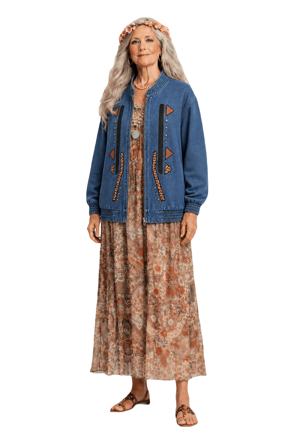 1970s Blue Polyester Jacket - Model