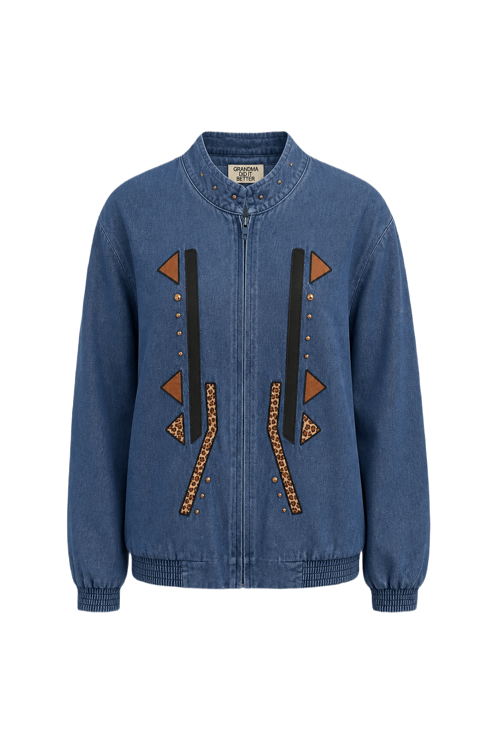 1970s Blue Polyester Jacket - Front View
