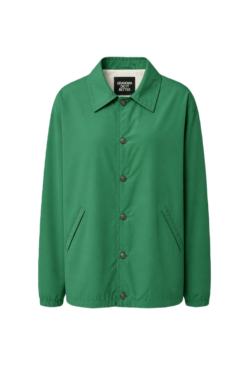 1980s Green Polyester Jacket - Front View