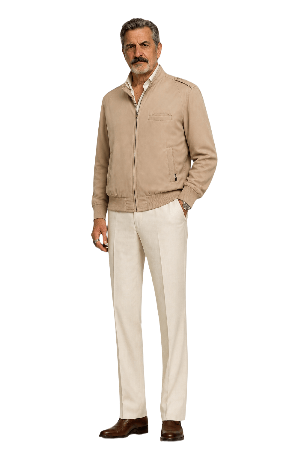 1980s Tan Cotton Jacket - Model