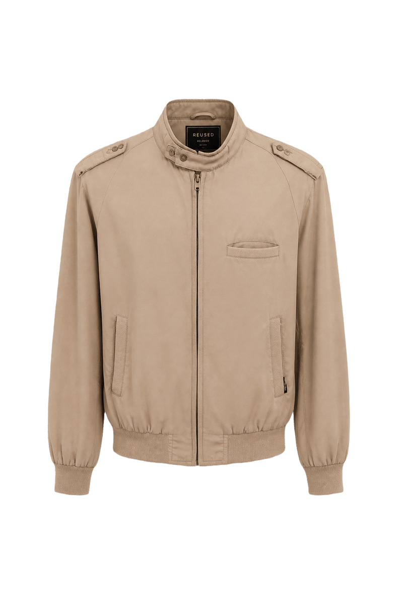 1980s Tan Cotton Jacket - Front View