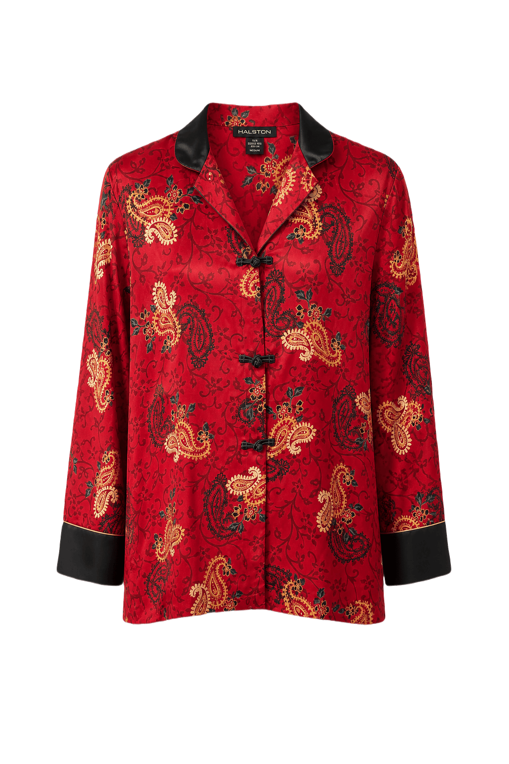 1980s Red Silk Shirt - Front View