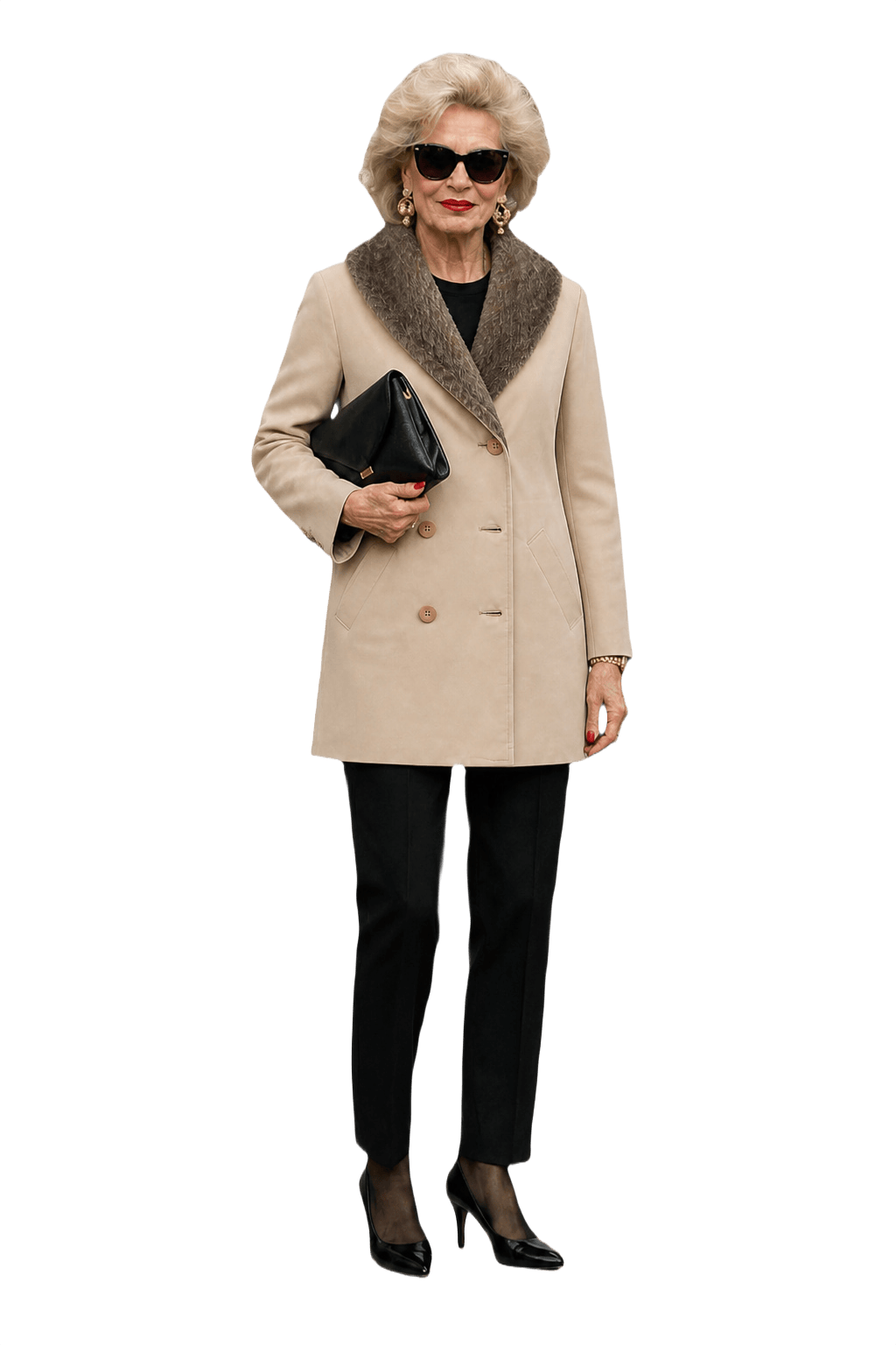 1980s Beige Wool Blend Coat - Model