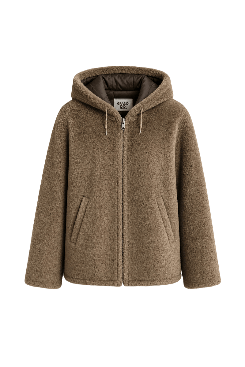 1990s Beige Polyester Blend Jacket - Front View