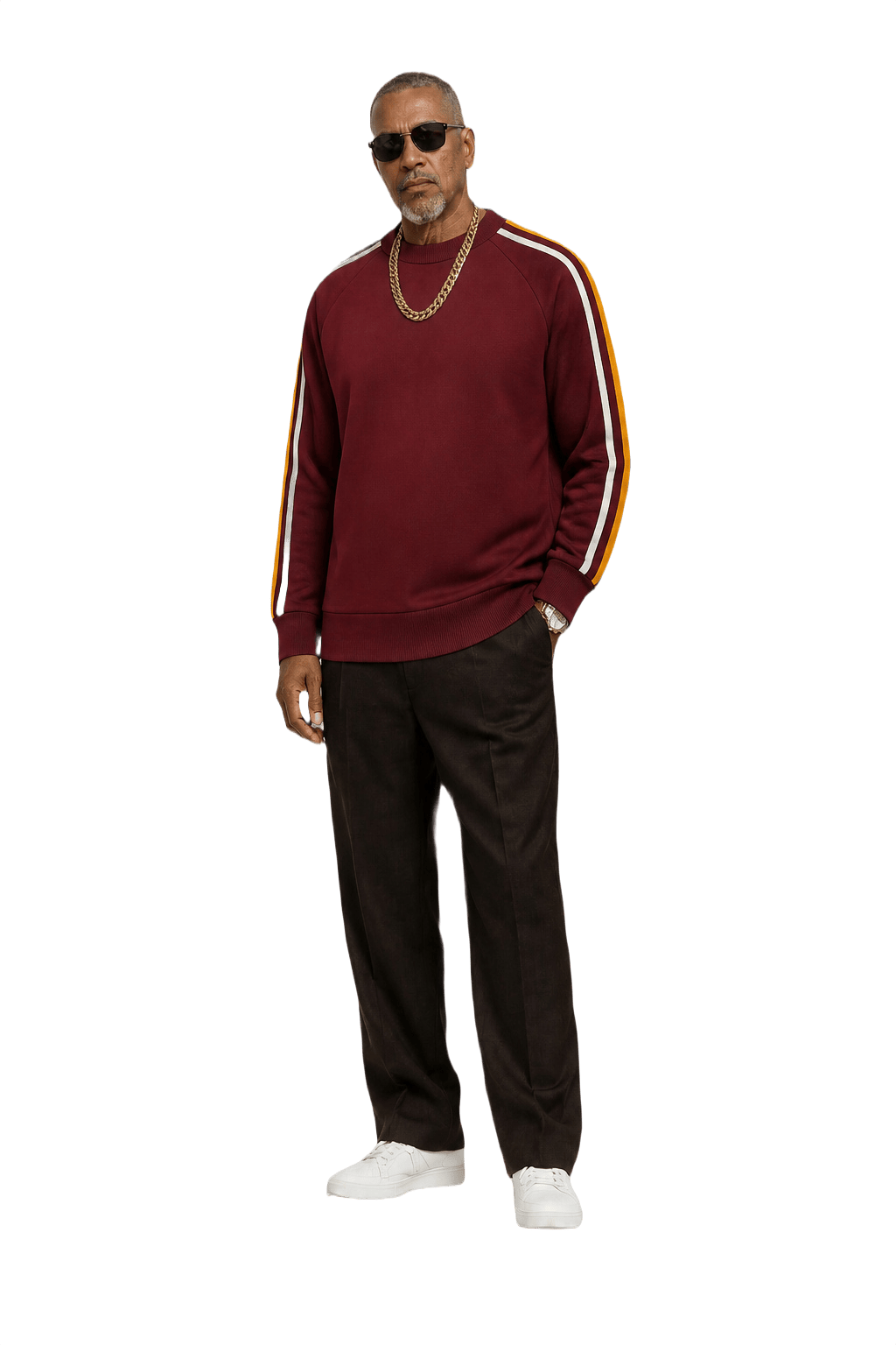 1990s Burgundy Cotton Blend Sweater - Model
