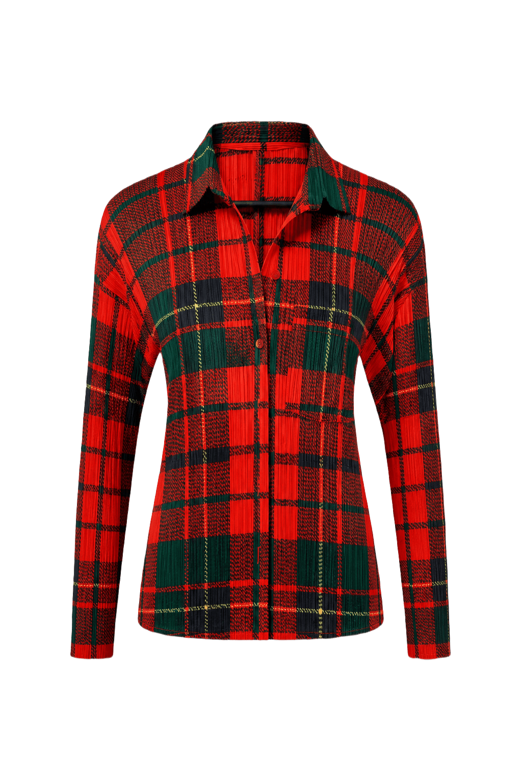 1990s Red Polyester Shirt - Front View