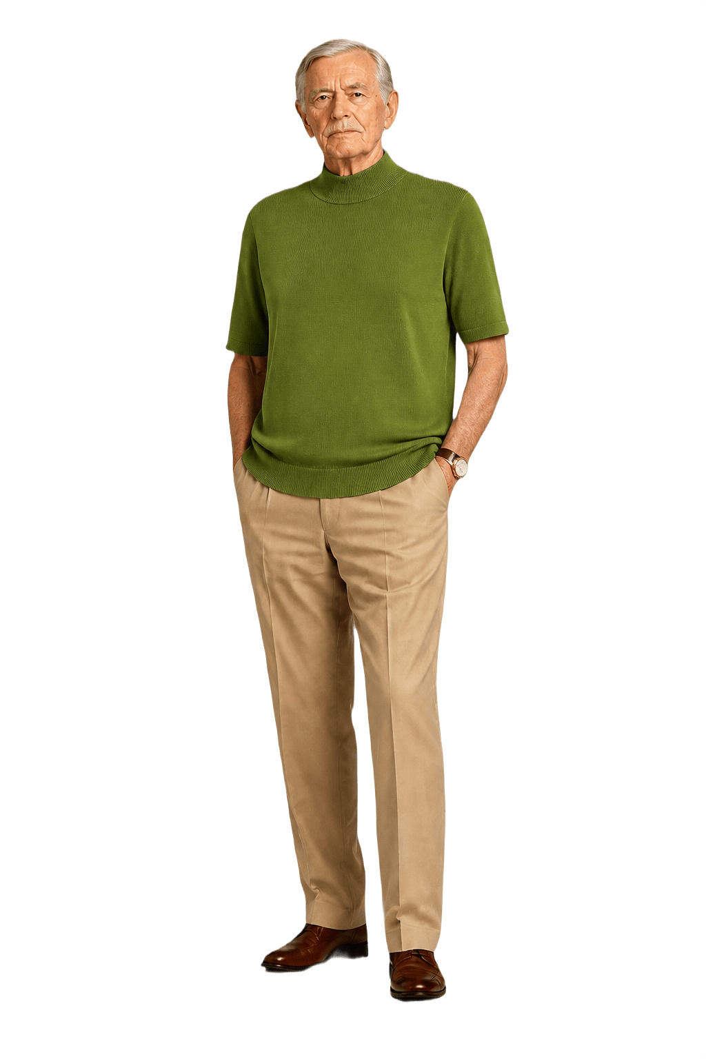 1960s Lime Green Cotton Blend Sweater - Model
