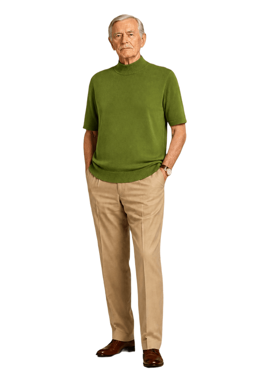 1960s Lime Green Cotton Blend Sweater - Model