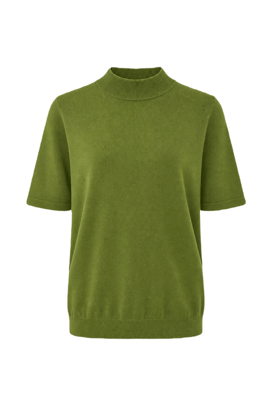 1960s Lime Green Cotton Blend Sweater - Front View