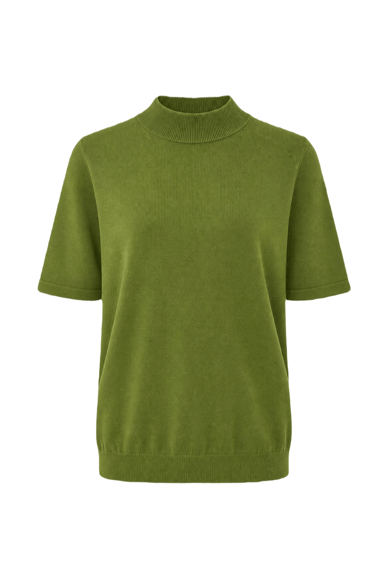 1960s Lime Green Cotton Blend Sweater - Front View